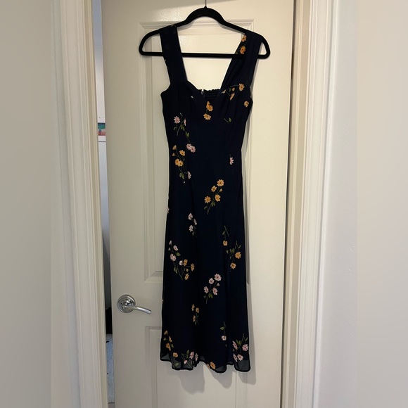 Reformation “Fulton” Floral Navy Dress - Picture 6 of 10